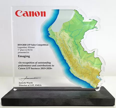 Trophée récompense Canon EMEA